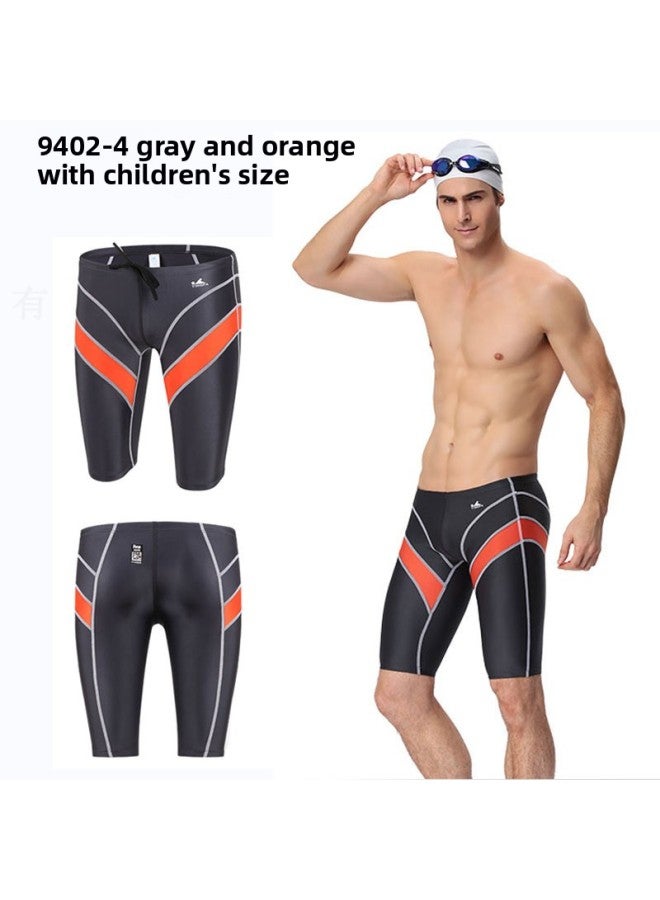 Loquat Yingfa Waterproof Chlorine-resistant Quick-drying Competition Racing Professional Training Five-point Knee-length Swimming Trunks 9402 Swimming Union Certification-Color:9402-4- - Image 1