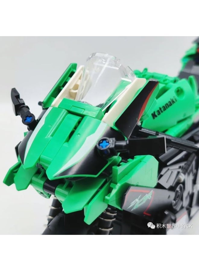 جي ستار مكعبات بناء دراجة نارية كواساكي نينجا ZX-10R من جي ستار - 867 قطعة - Image 5