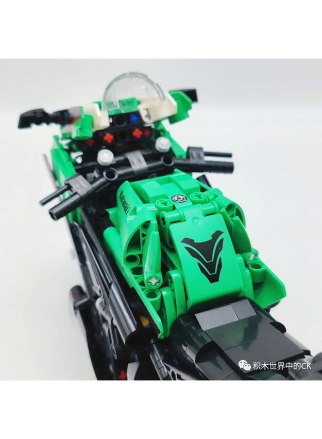 جي ستار مكعبات بناء دراجة نارية كواساكي نينجا ZX-10R من جي ستار - 867 قطعة - Image 4