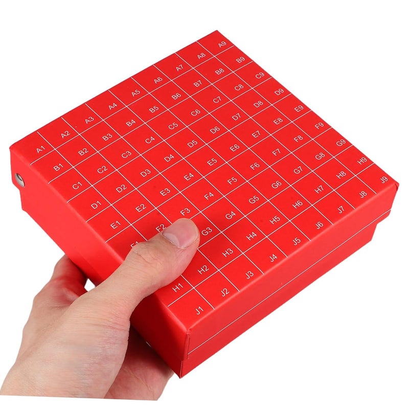 BESTYASH 81grid Cardboard Cryogenic Storage Box Slots Paper Vial Holder for Freezing Samples Fliptop Design for Easy Access for Laboratory Use - Image 4
