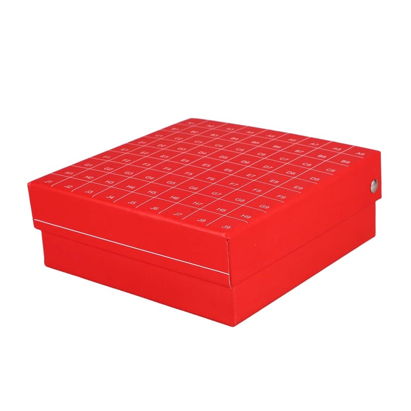 BESTYASH 81grid Cardboard Cryogenic Storage Box Slots Paper Vial Holder for Freezing Samples Fliptop Design for Easy Access for Laboratory Use - Image 1