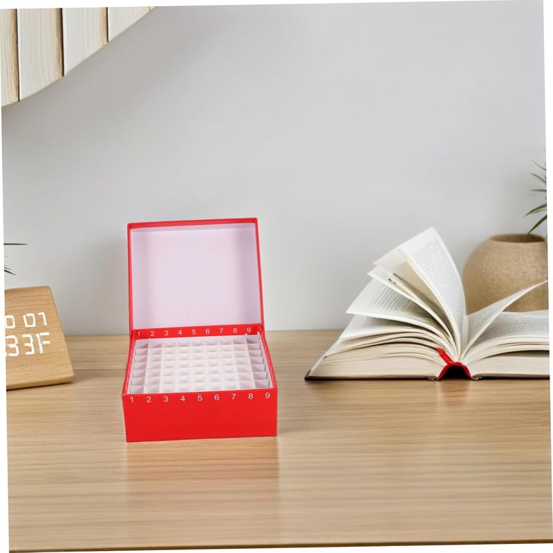 BESTYASH 81grid Cardboard Cryogenic Storage Box Slots Paper Vial Holder for Freezing Samples Fliptop Design for Easy Access for Laboratory Use - Image 5