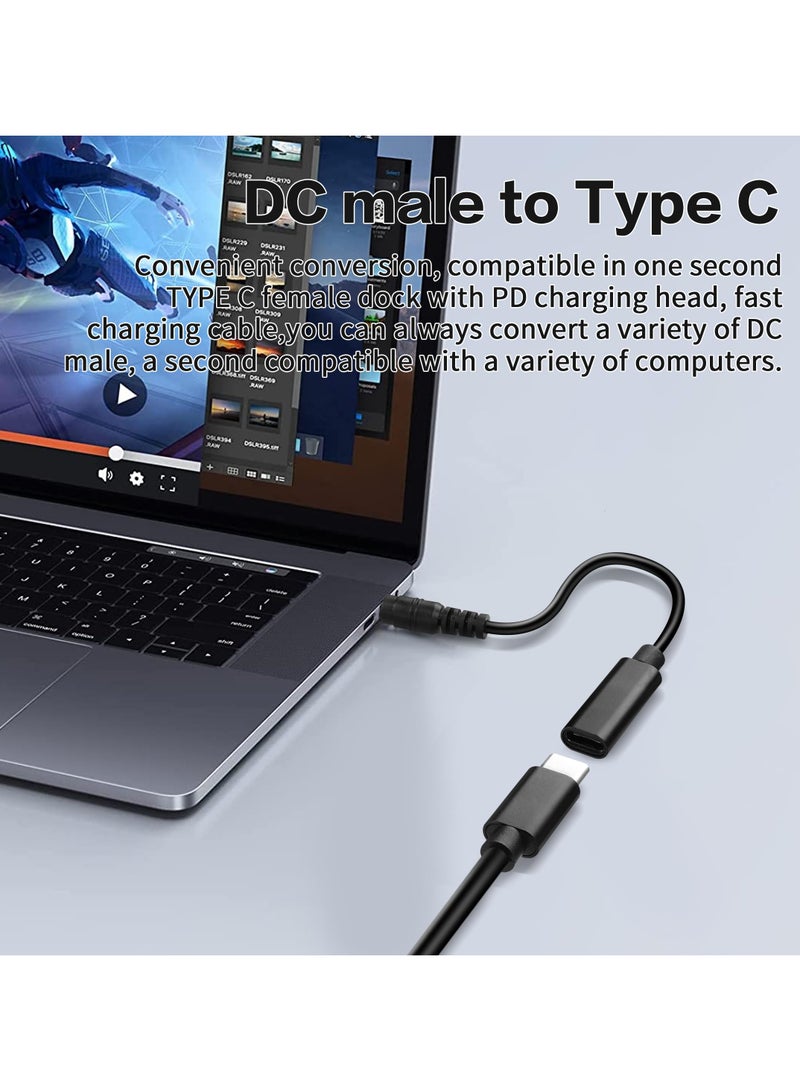 SANMUGEED USB to DC Adapters Cable, Type-C Female to DC PD 65W Power Charging Cable, Barrel PD Trigger Cable (4.9ft) with 10 Connector Power Plug Kit fit for Laptop (16cm) - Image 5
