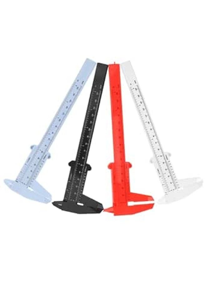 4pcs Plastic Vernier Caliper Slide Ruler Measuring Tool Set Blue - Image 1