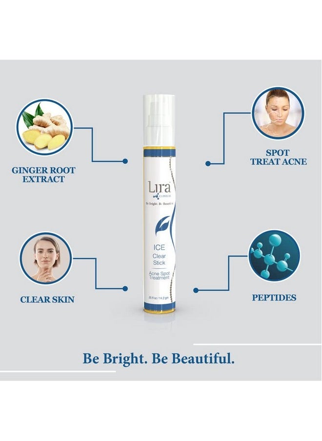 LIRA CLINICAL - Ice Clear Stick Onthego Acne Spot Treatment Stick Infused With Salicylic Acid & Collagen Peptides Quick Fix Pimple Stick To Combat Breakouts & Reduce Redness 0.5 Fl Oz - Image 1
