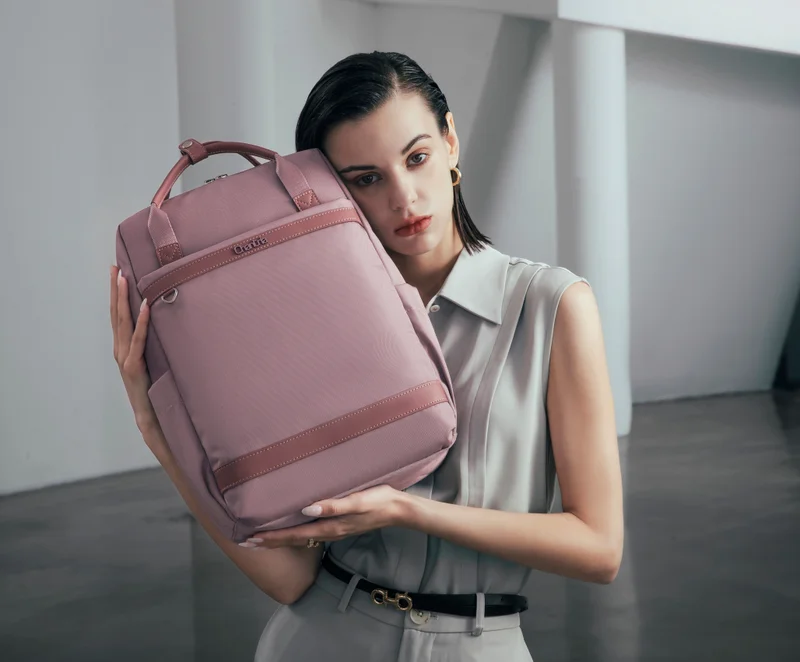 Chantria Pale Mauve Premium Lightweight Laptop backpack for Women Water Resistant Multifunctional Anti-Theft Daypack with Separate Laptop Compartment, CB00639, Pale Mauve for Women | Best Price UAE