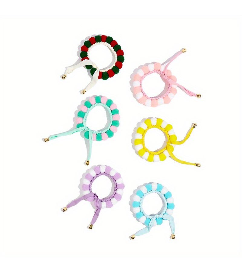 Red L Handcrafted Adjustable Knitted Collars for Cats Dogs Pet Decoration - Image 4