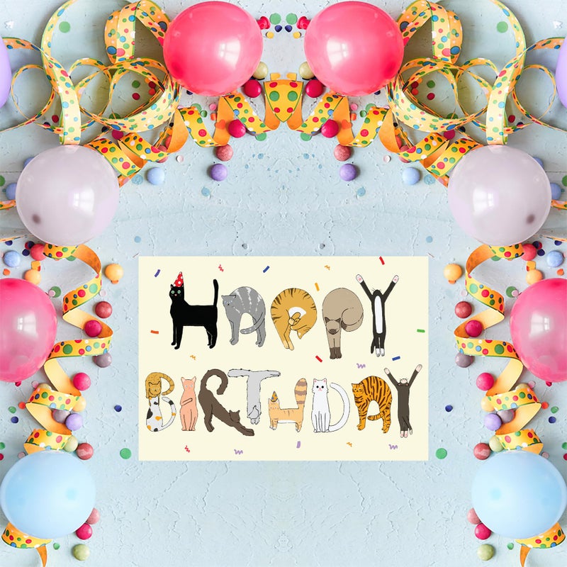 Cheerin Happy Birthday Card for Him or Her - Funny Birthday Card - Humourous Greeting Card - Cat Birthday Card for Cat Lovers Men Women - Image 4