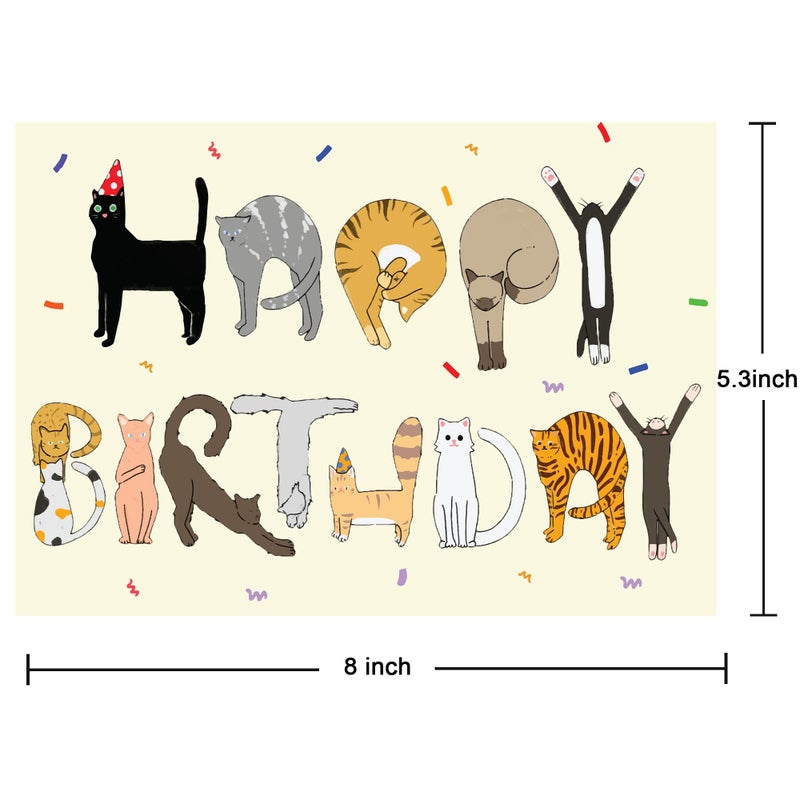 Cheerin Happy Birthday Card for Him or Her - Funny Birthday Card - Humourous Greeting Card - Cat Birthday Card for Cat Lovers Men Women - Image 2