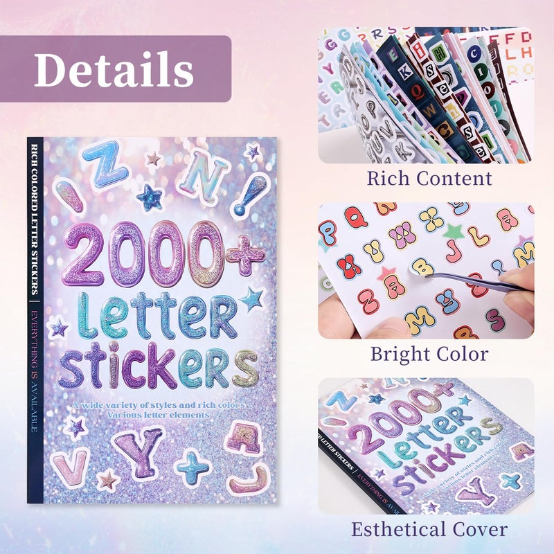 PAGEMORE 2000+ Pcs Alphabet Sticker for Journaling,Fun & Colorful Craft Letter Stickers for Junk Journal, Scrapbooking Supplies, Ideal DIY Decorative Gift for Women Teen Girls - Image 2