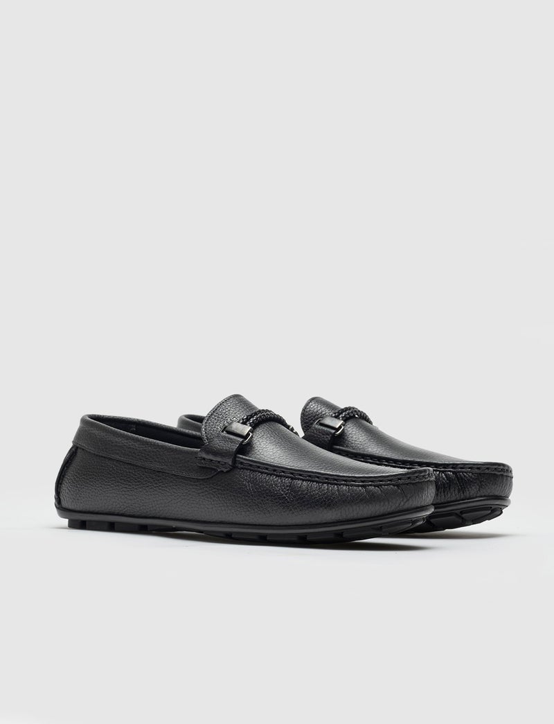 Cabani Special Design Blue Comfort Men's Real Leather Loafer Shoes 010M823E Black  - Image 2