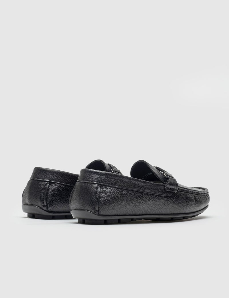 Cabani Special Design Blue Comfort Men's Real Leather Loafer Shoes 010M823E Black  - Image 3
