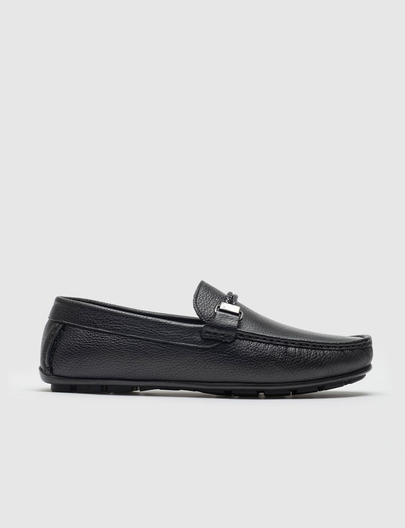 Cabani Special Design Blue Comfort Men's Real Leather Loafer Shoes 010M823E Black  - Image 1