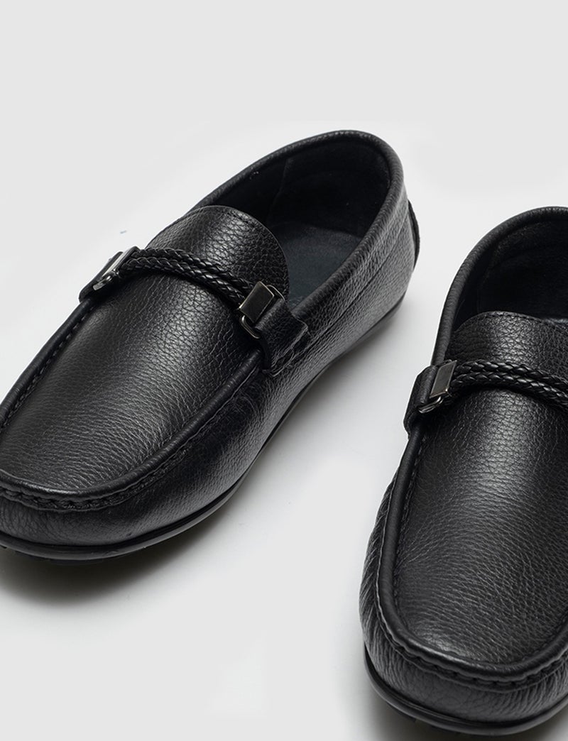 Cabani Special Design Blue Comfort Men's Real Leather Loafer Shoes 010M823E Black  - Image 4