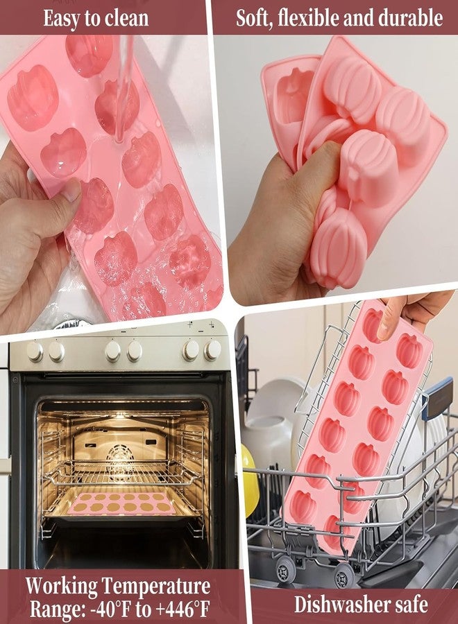 DPWOUM Pumpkin Chocolate Molds, Thanksgiving Fall Silicone Molds, 1pc Halloween Pumpkin Silicone Candy Mold for Chocolate, Candy, Ice Cube, Cake, Cupcake Decorations, Jelly, Jello, Candle, Soap（Random color） - Image 3