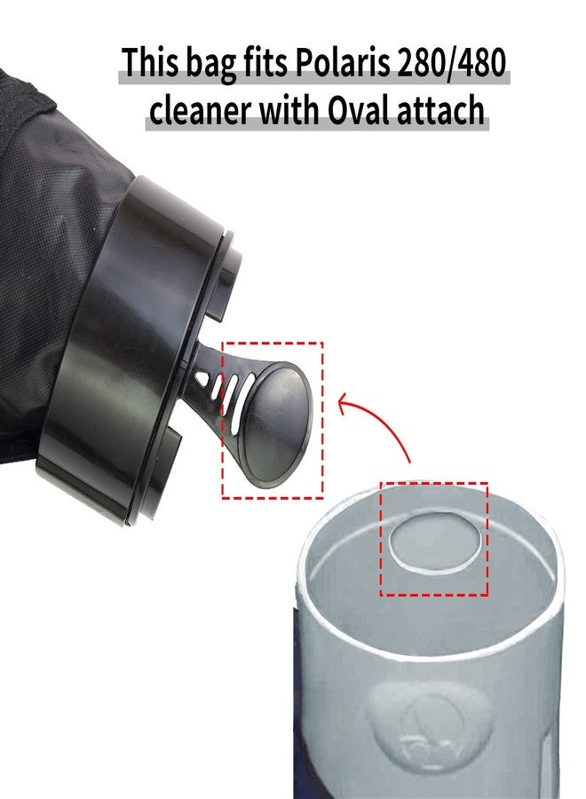 UCEDER Nylon Mesh Black 280 All Purpose Bag Fits Polaris 280, 480 Pool Cleaner Zippered All Purpose K13 K16 (3) - Image 2