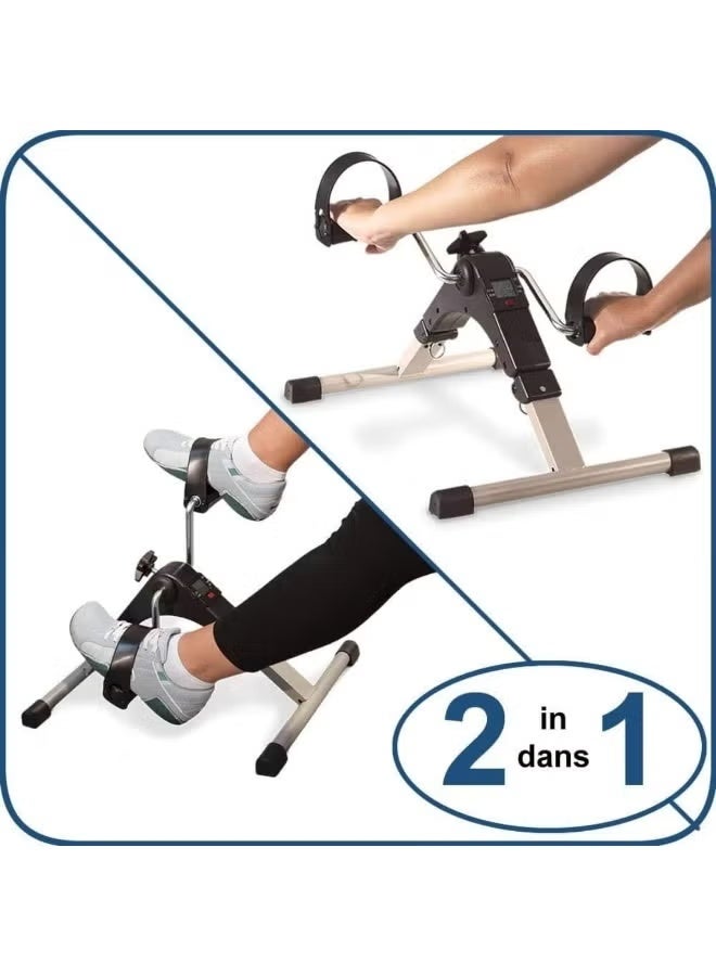 GENNEXT Mini Portable Folding Pedal Exerciser for Arms & Legs, LCD Display, Adjustable Resistance, Foldable Fitness Bike for Home, Seniors, Under Desk Workout - Image 5