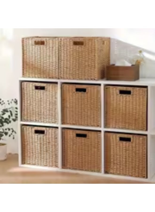 إيروريكس سلة تخزين منسوجة بطراز بوهيمي – منظم متعدد الاستخدامات قابل للطي للخزائن وغرفة المعيشة وغرفة النوم - Image 1