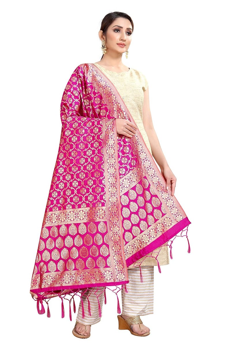 JENNY DESIGNER شال نسائي من حرير بناراسي المنسوج - Image 2
