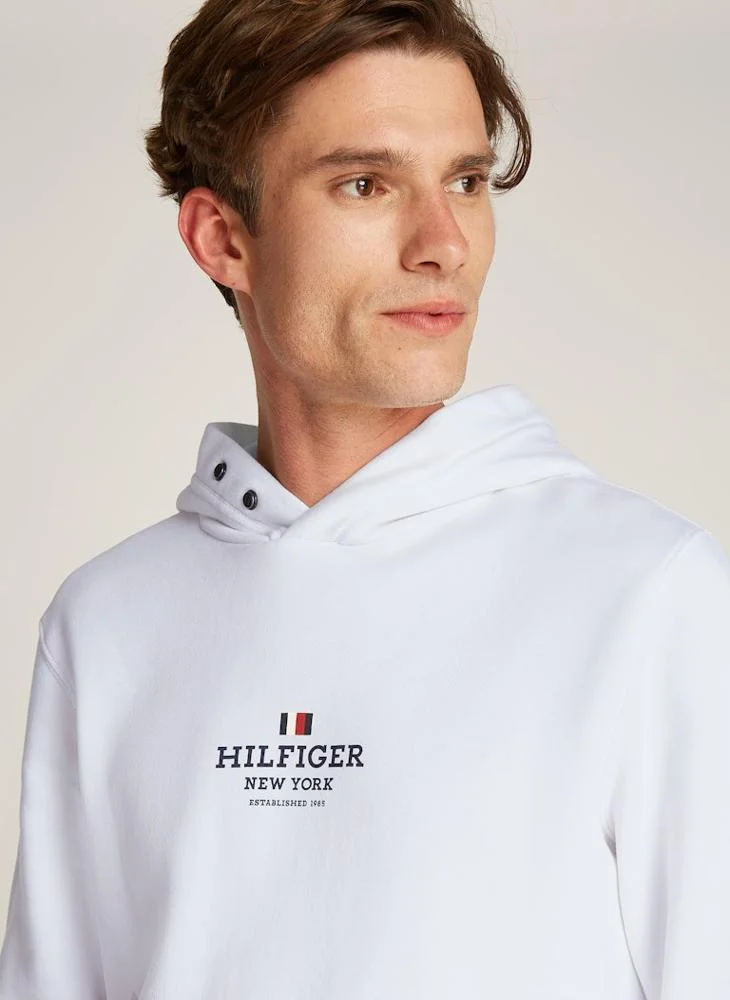 TOMMY HILFIGER Graphic Print Drawstring Pull Over Hoodie
