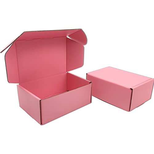 Lmuze 6x4x2 inches Small Shipping Boxes Set of 50 - Pink Mailer Corrugated Cardboard Boxes for Shipping Packaging Mailing Products - Image 1