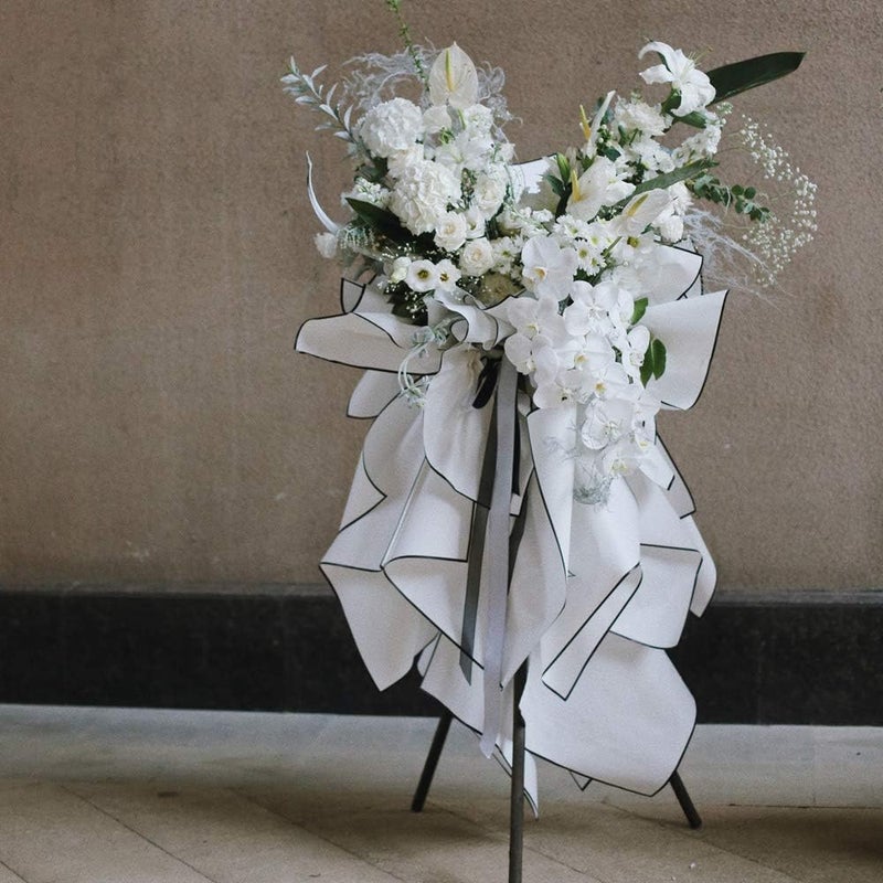 BBJ WRAPS Korean Flower Wrapping Paper Matte Black White Frame Floral Bouquet Wrap for Florist Supplies, 23.6x23.6 Inch - 20 Sheets - Image 4