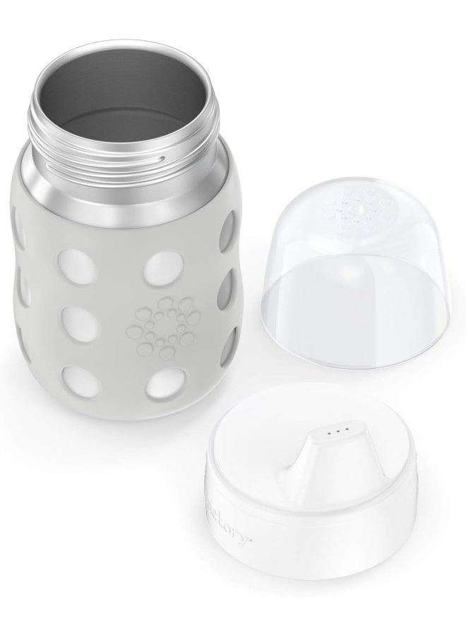 Lifefactory 8-Ounce Stainless-Steel Vacuum-Insulated Wide-Neck Baby Bottle with Hard Sippy, Stone Gray, LS2221WCG4 - Image 5