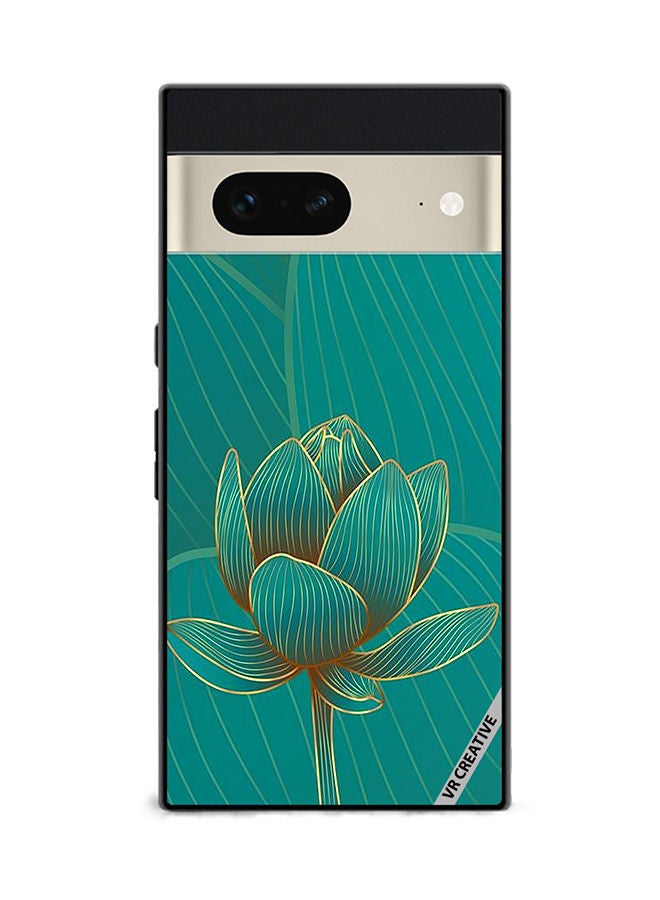 VR CREATIVE Protective Case Cover For Google Pixel 7 Green Rose Design Multicolour - Image 1