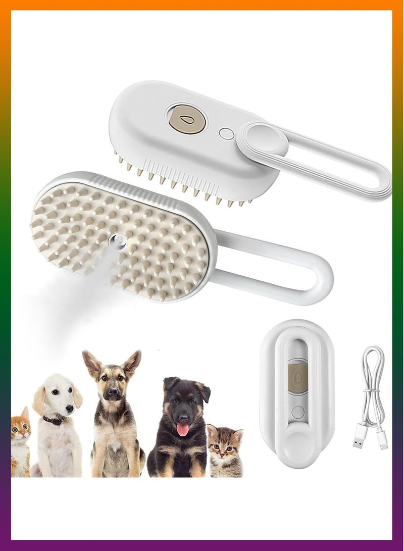 فرشاة بخارية للقطط، 3 في 1 فرشاة بخارية للقطط، فرشاة بخارية للقطط للتدليك، فرشاة متعددة الوظائف للعناية بالقطط، القضاء على الشعر المتطاير والشعر المتشابك، فرشاة شعر القطط - Image 1