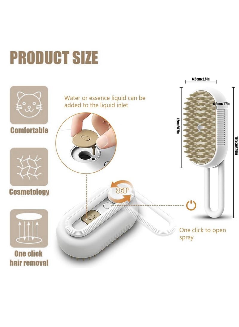فرشاة بخارية للقطط، 3 في 1 فرشاة بخارية للقطط، فرشاة بخارية للقطط للتدليك، فرشاة متعددة الوظائف للعناية بالقطط، القضاء على الشعر المتطاير والشعر المتشابك، فرشاة شعر القطط - Image 2