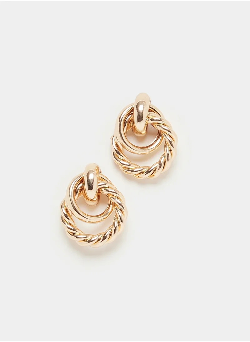 ستايلي Styli Textured Circle Earrings