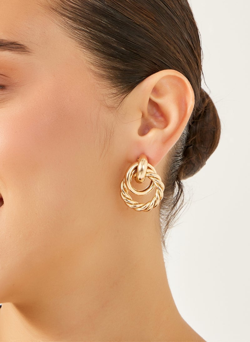 ستايلي أقراط دائرية من ستايلي بنقوش بارزة - Image 2