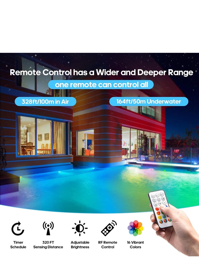 KASTWAVE - Submersible LED Lights, IP68 Waterproof Pool Light with Suction Cup, Remote, 16 Colors Changing Rechargeable Underwater Lights for Pool, Hot Tub, Aquarium, Pond, Party, Vase, 2 Pcs - Image 1