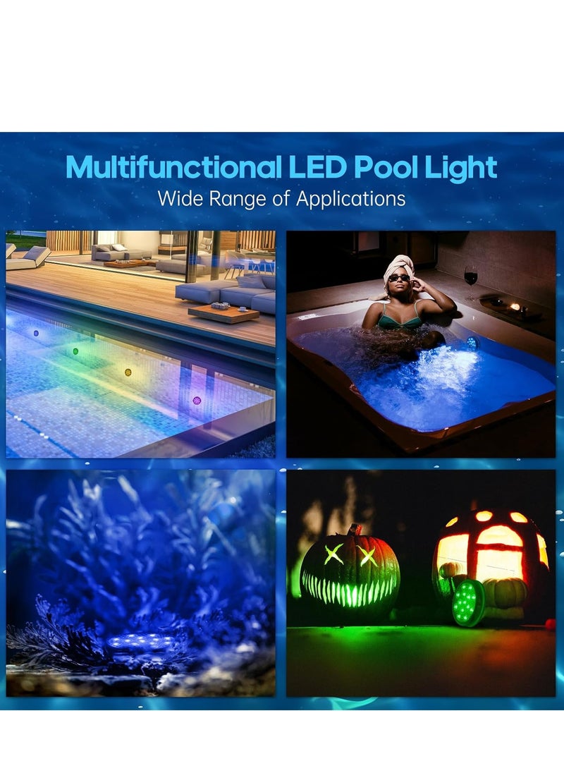 KASTWAVE - Submersible LED Lights, IP68 Waterproof Pool Light with Suction Cup, Remote, 16 Colors Changing Rechargeable Underwater Lights for Pool, Hot Tub, Aquarium, Pond, Party, Vase, 2 Pcs - Image 1