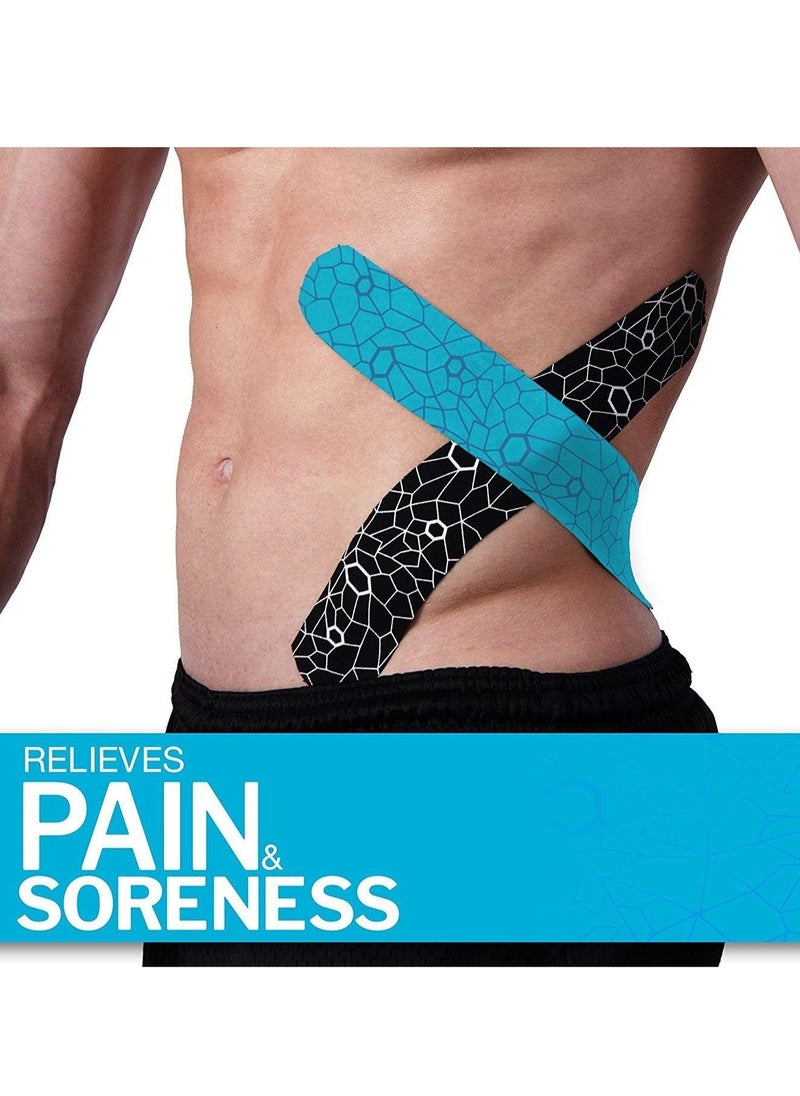 TheraBand - TheraBand Kinesiology Tape Waterproof Physio Tape for Pain Relief Muscle and Joint Support, Standard Roll with Xact Stretch Application Indicators (Red) - Image 1