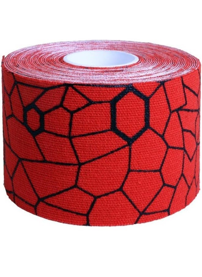 TheraBand - TheraBand Kinesiology Tape Waterproof Physio Tape for Pain Relief Muscle and Joint Support, Standard Roll with Xact Stretch Application Indicators (Red) - Image 1