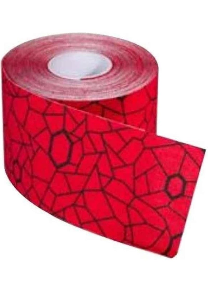 TheraBand - TheraBand Kinesiology Tape Waterproof Physio Tape for Pain Relief Muscle and Joint Support, Standard Roll with Xact Stretch Application Indicators (Red) - Image 1