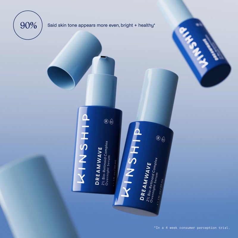 Kinship Dream Wave 2% Bio-Retinoid Overnight Ultra Hydrating Serum for Face | Retinol for Sensitive Skin | Anti Aging Niacinamide + Tranexamic Acid | Smooth Wrinkles | Redness Reducing Skin Care 1 Oz - Image 5