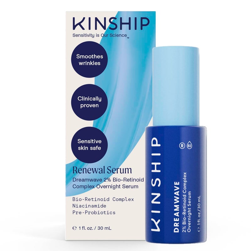 Kinship Dream Wave 2% Bio-Retinoid Overnight Ultra Hydrating Serum for Face | Retinol for Sensitive Skin | Anti Aging Niacinamide + Tranexamic Acid | Smooth Wrinkles | Redness Reducing Skin Care 1 Oz - Image 1