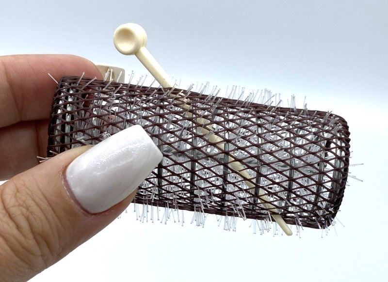 ALAZCO 8 pc Vintage Style Hair Rollers XLarge BRUSH ROLLERS & 8 PINS (8 XL Rollers) - Image 4