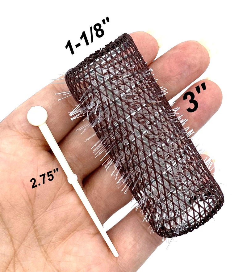 ALAZCO 8 pc Vintage Style Hair Rollers XLarge BRUSH ROLLERS & 8 PINS (8 XL Rollers) - Image 2