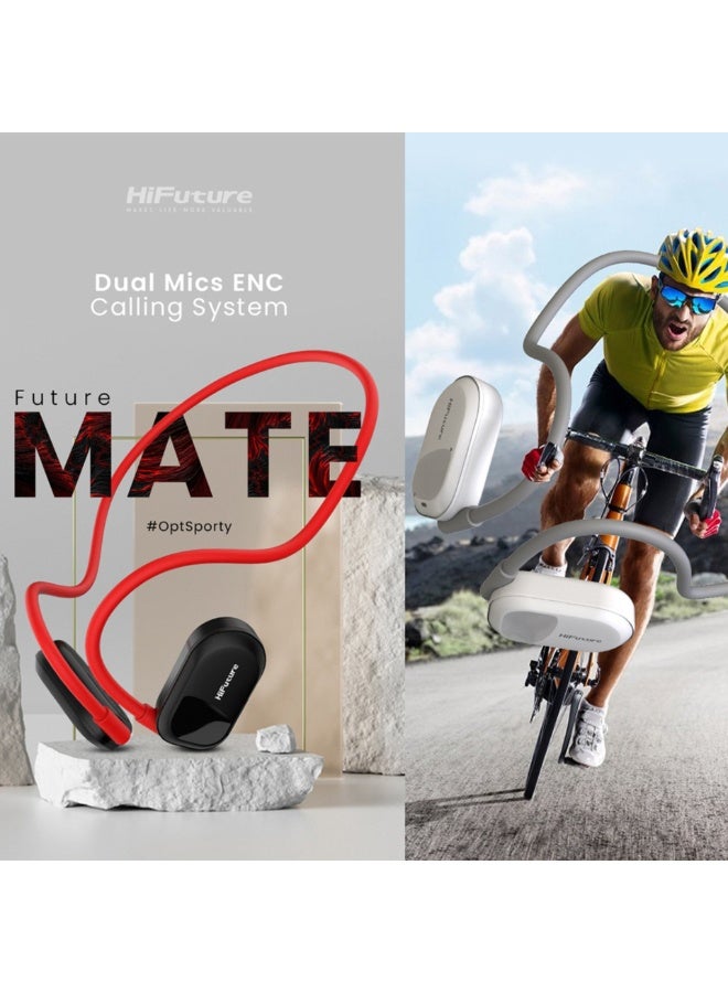 HiFuture Mate Open-Ear Comfort Headphone | 2 Mics ENC | Clear Calling System | Lightweight & Secure Fit White - Image 2