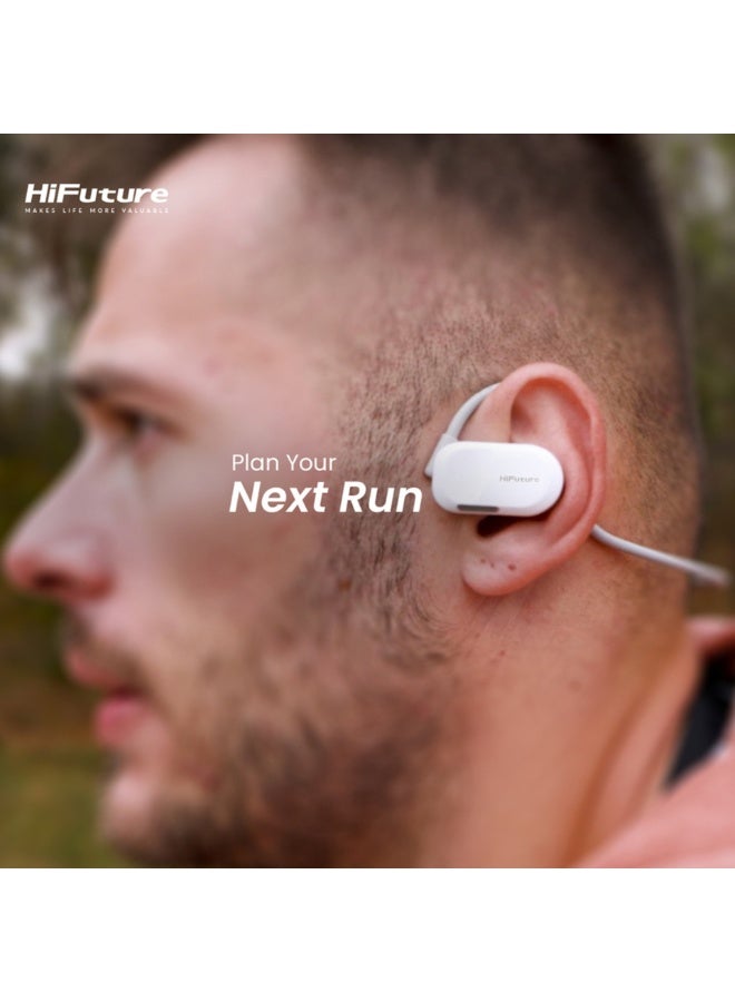 HiFuture Mate Open-Ear Comfort Headphone | 2 Mics ENC | Clear Calling System | Lightweight & Secure Fit White - Image 4