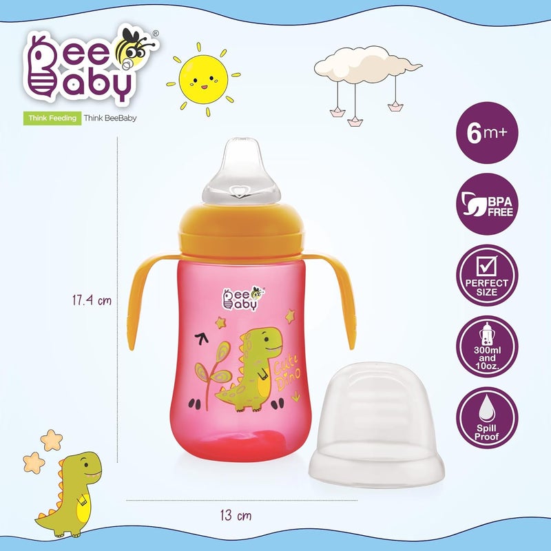 Beebaby كوب شرب للأطفال 2 في 1 مع فوهة وشفاطة، قابل للتبديل، مقاوم للتسرب، سهل الحمل للأطفال الصغار. خالي من BPA بنسبة 100%. (وردي، 240 مل) - Image 4
