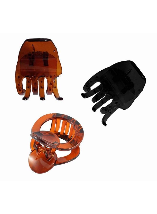 Nat Hair Clutchers/Clips/Claws For Women And Girls (Long Teeth 3 Pieces Multicolour) - Image 1