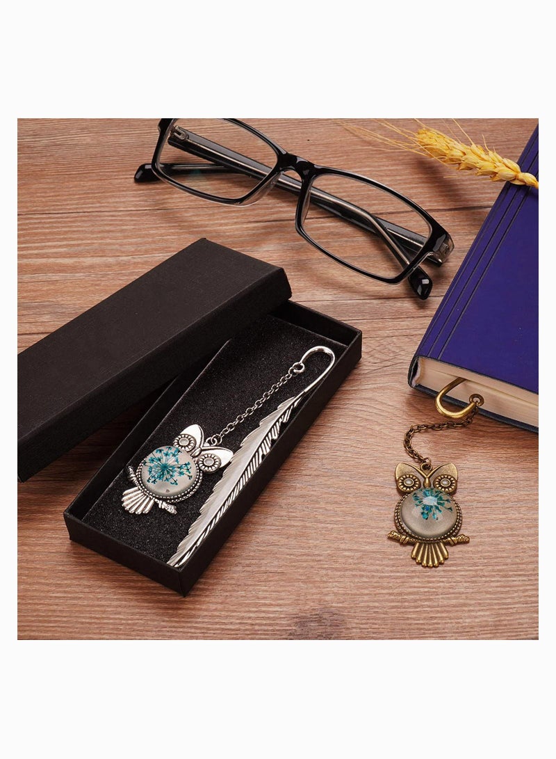SYOSI Bookmark Metal Retro Feather Owl Luminous Mark Friend Funny Glow in The Dark Cute Women Men Unique Pretty Separator Book Lovers Girls Kids Adults Gift - Image 4