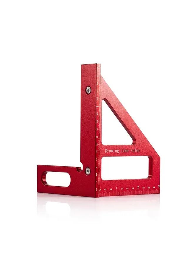 Red Aluminum Alloy Square Angle Ruler High Precision Multi Angle Measuring Tool - Image 1