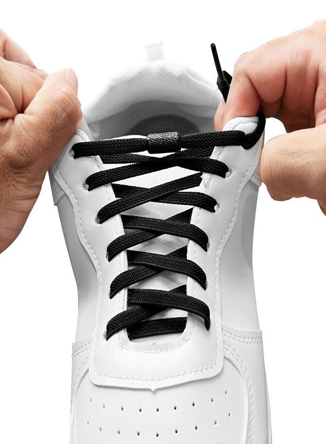 MOCATH 2 Pairs Elastic Shoe Laces for Adults & Kids No Tie Shoelaces for Sneakers Stretch Tieless Flat Shoes Strings, White, 39"(100cm） - Image 2