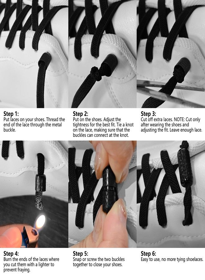 MOCATH 2 Pairs Elastic Shoe Laces for Adults & Kids No Tie Shoelaces for Sneakers Stretch Tieless Flat Shoes Strings, White, 39"(100cm） - Image 5