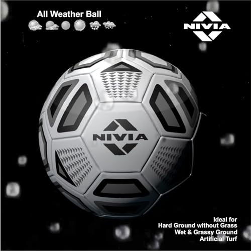Nivia BLACK & WHITE Rubber Football ( Size: 4, Color : Black/White, Ideal for : Training/Match ) - Image 2
